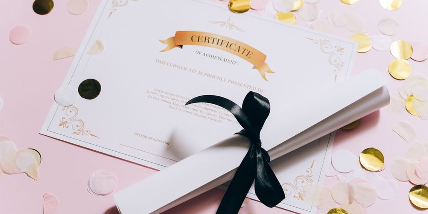 A framed certificate document