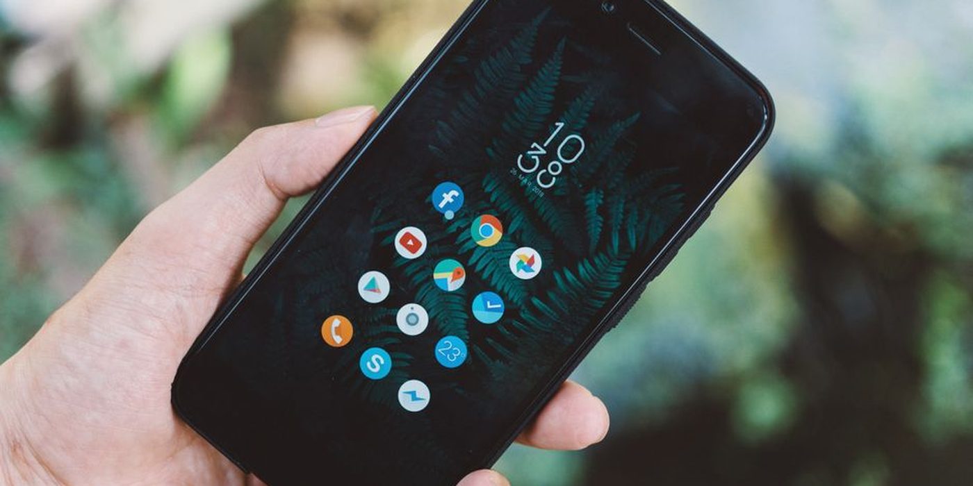Using an app on a smartphone