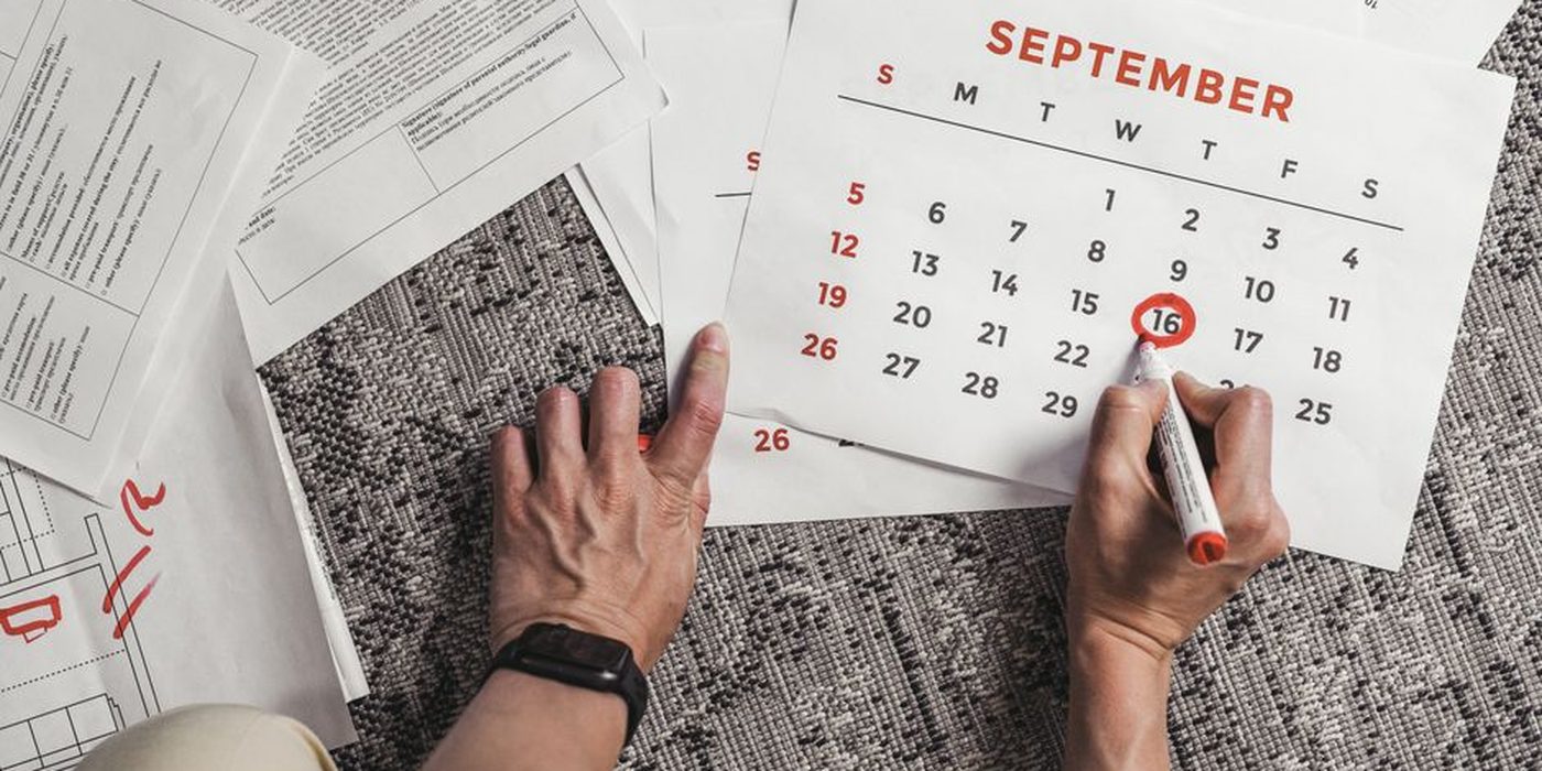 A calendar marking a renewal date